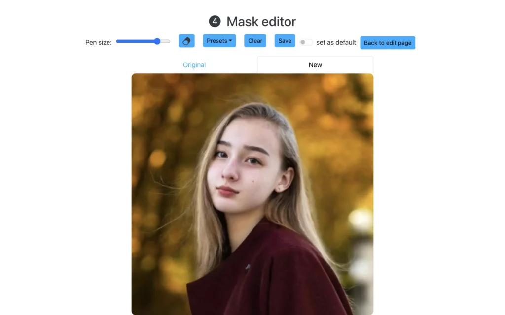 Mask Editor of the Best AI Headshot Generator as EraseID