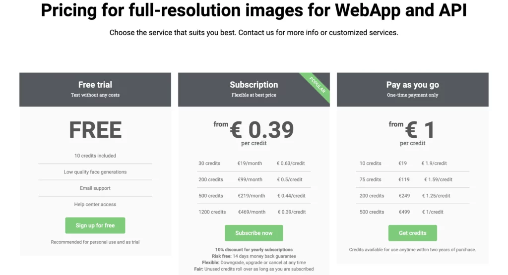SuperID - Best AI Image Detail Enhancer Pricing page for sign up