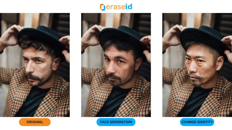 AI Photo Change Face - Gezeigtes Bild eines Mannes mit Hut