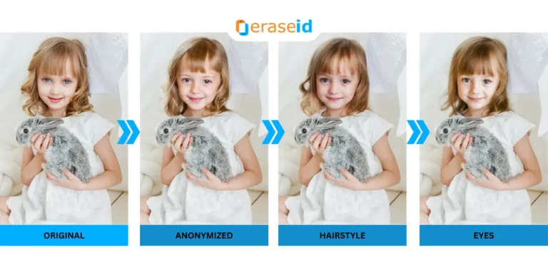 Face Adjust AI by EraseID of a cute little girl holding a bunny in her arms