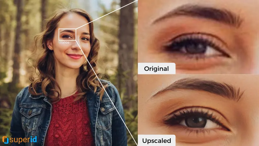 AI face Upscaler - Immagine in evidenza di una ragazza nella foresta