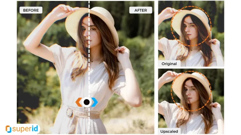 How to make a blurry picture clear featured image showing the use of AI to improve images and enhance them using SuperID