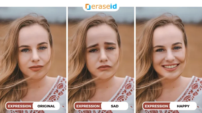 Sad Face Filter featured image of a girl using EraseID to change expressions