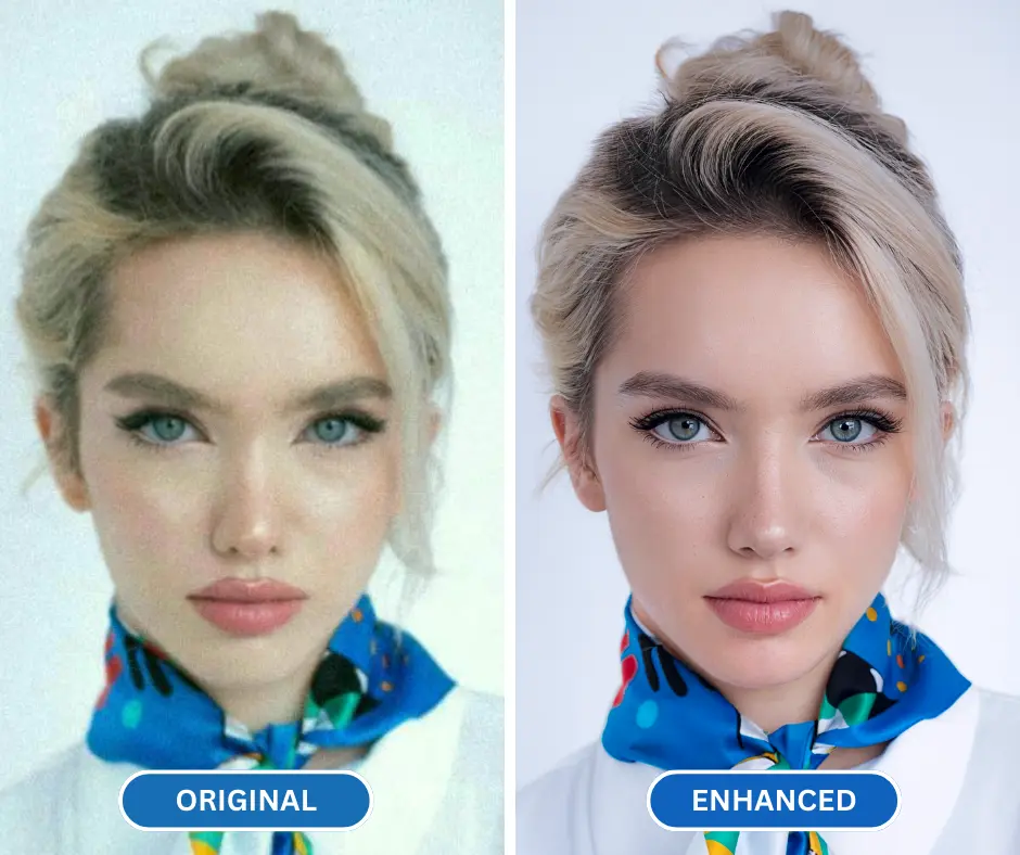 ai photo resolution enhancer used on an image of a girl