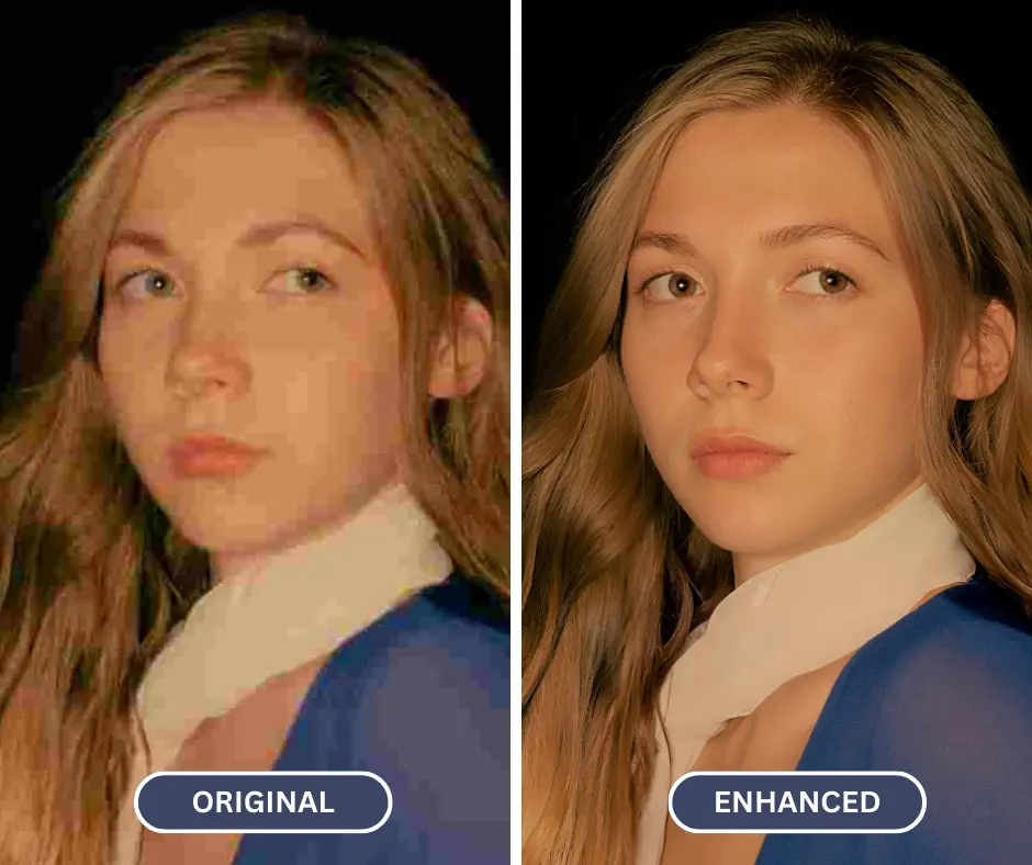 AI that improves image quality comparison of before and after using SuperID