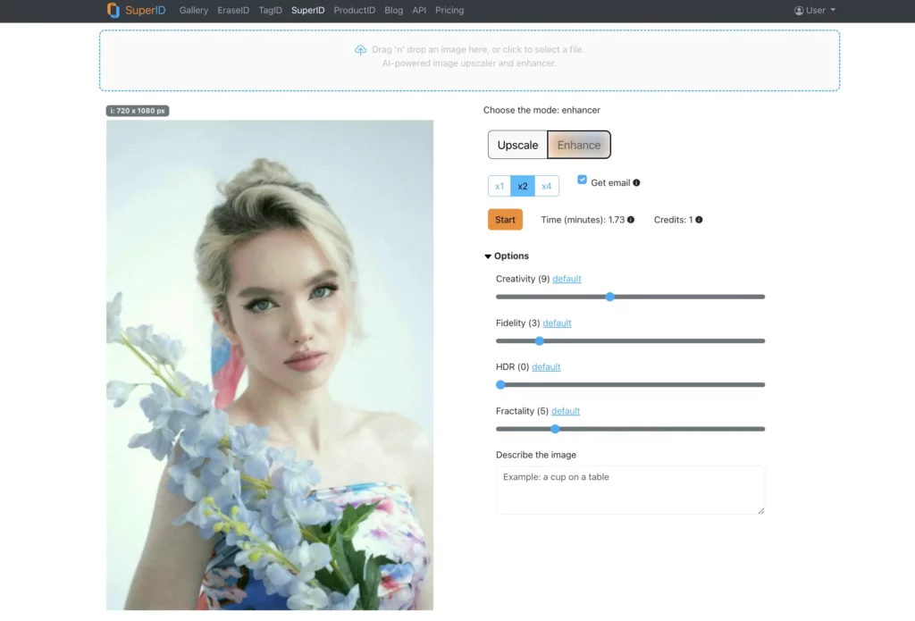 ai photo resolution enhancer before using SuperID for enhancing the image