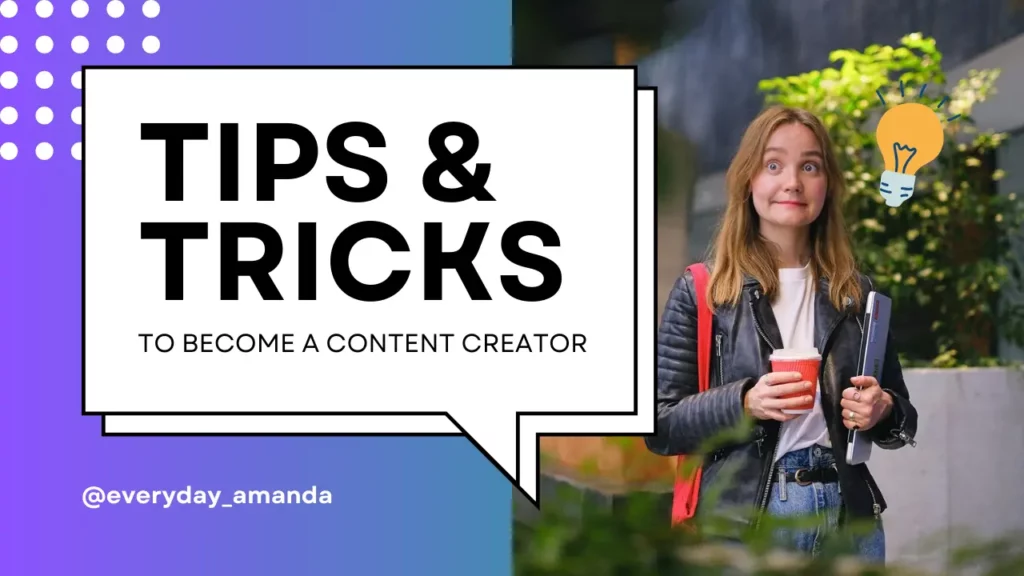 Youtube Thumbnail of a surprised woman talking about Tips and Tricks to become content creator