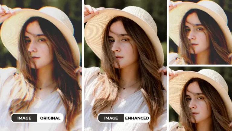 how to make a blurry picture clear of an image of a girl wearing hat and white dress