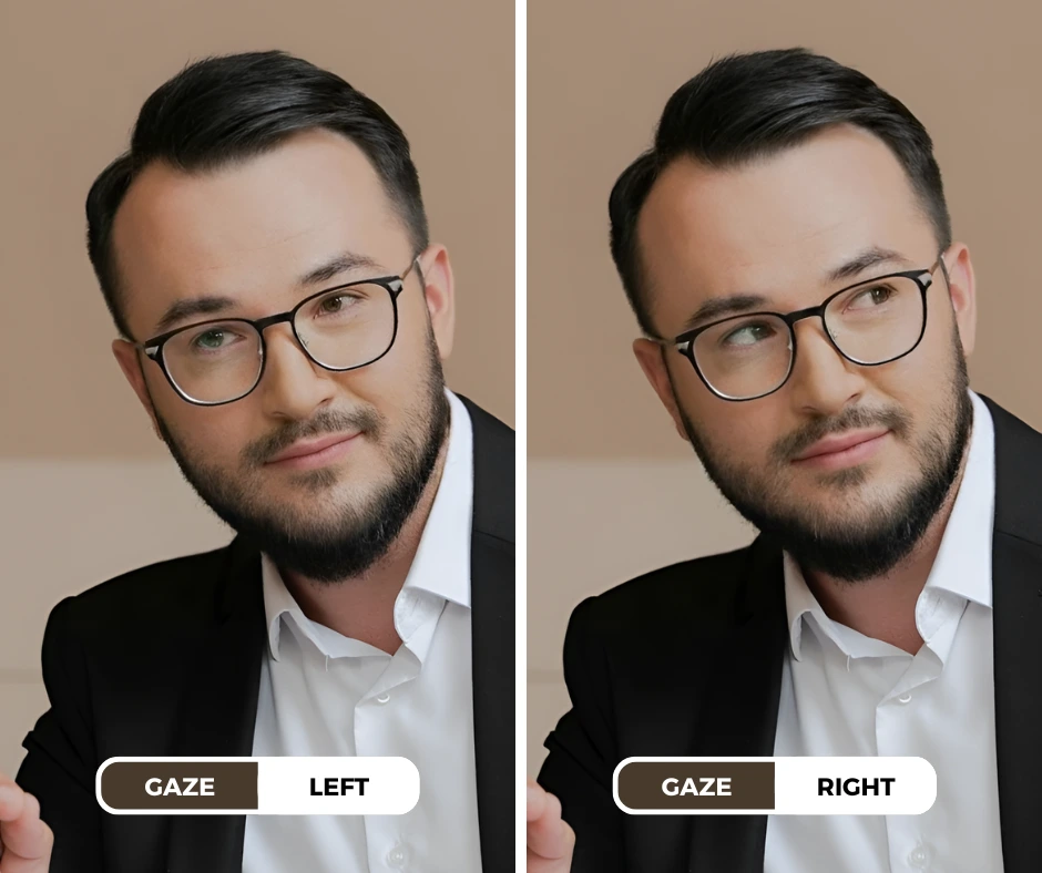 changing eye direction using EraseID's change expression feature