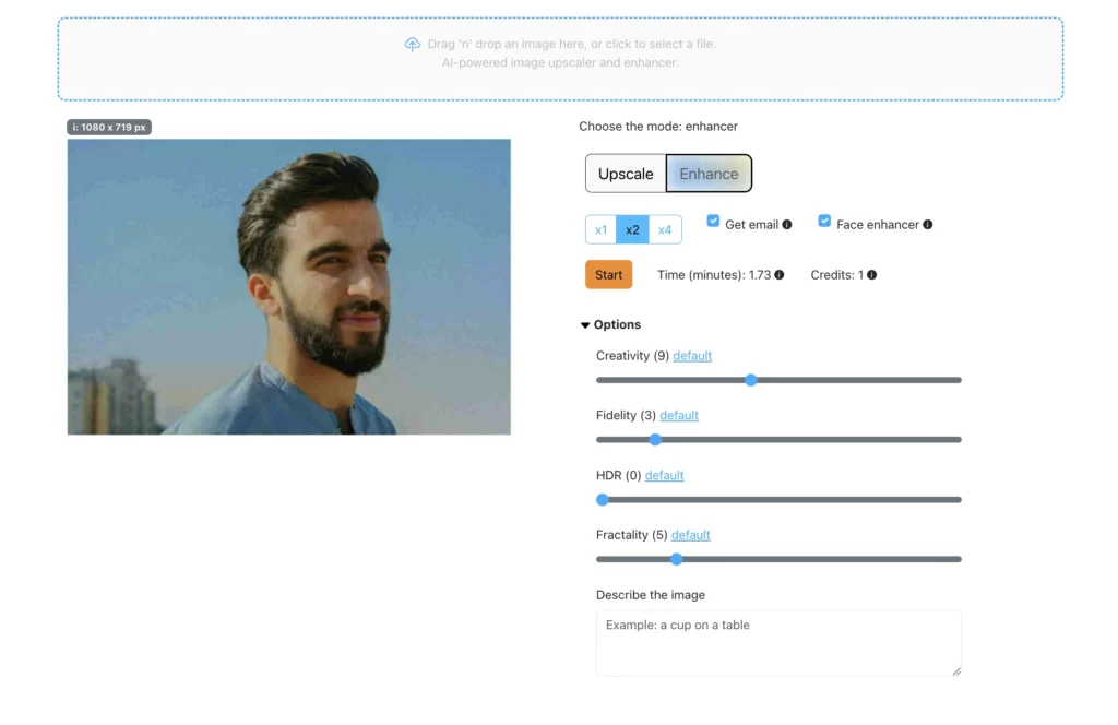 Uploading pixelated image on SuperID of a man in blue shirt