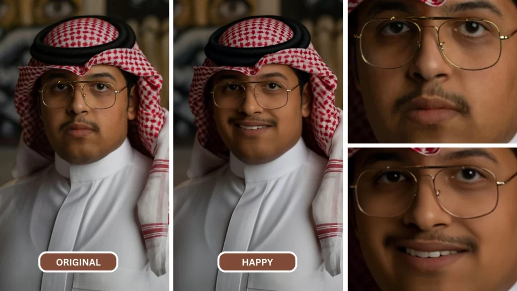 Arabic Guy with eyeglasses smiling using EraseID