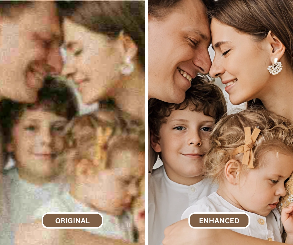 best image upscaler using SuperID on a family picture