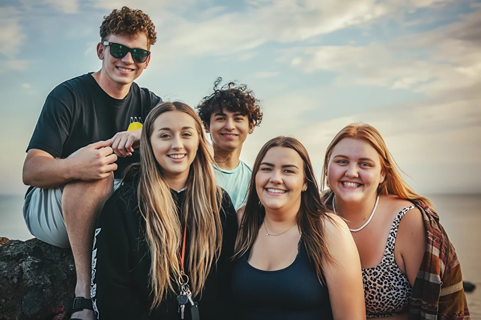 how to put smiley face on picture of a group of friends on a vacation