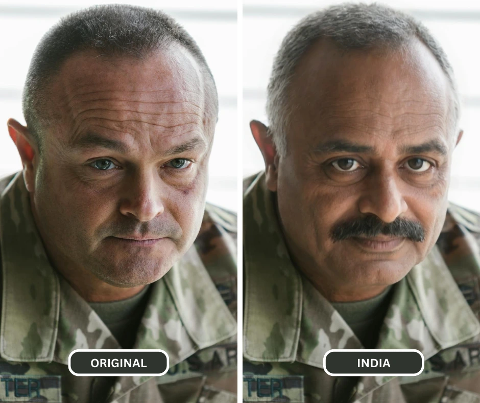 AI Generated ID of an India Military Head using EraseID