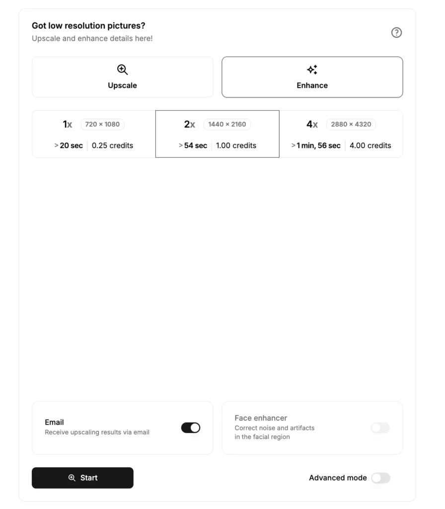 Mejore la configuración a 2x usando SuperID y reciba también la imagen por correo electrónico.