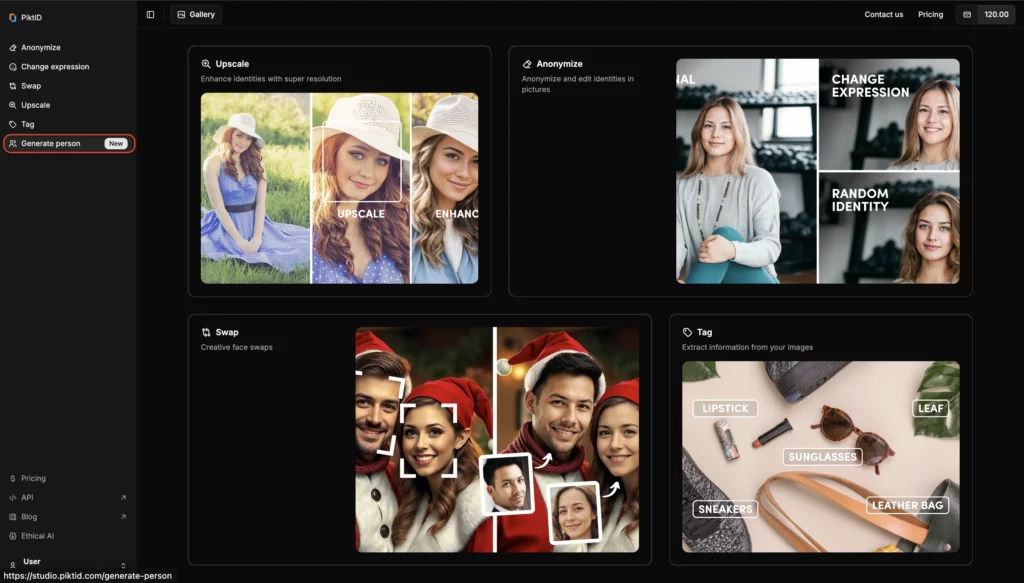 Selecting Generate Person Image by PiktID using the PiktID Studio