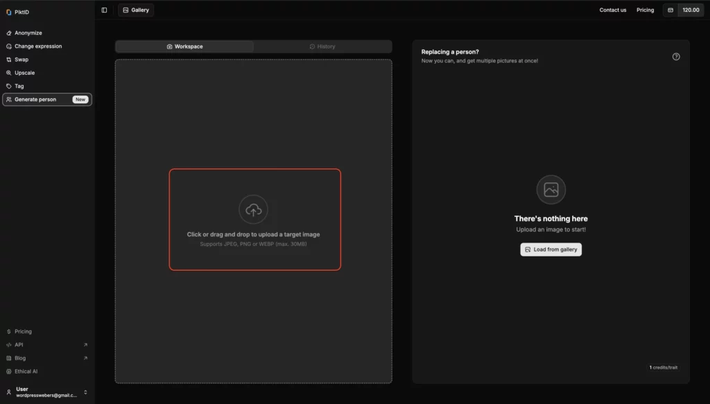 Uploading an image on Generate Person feature by PiktID