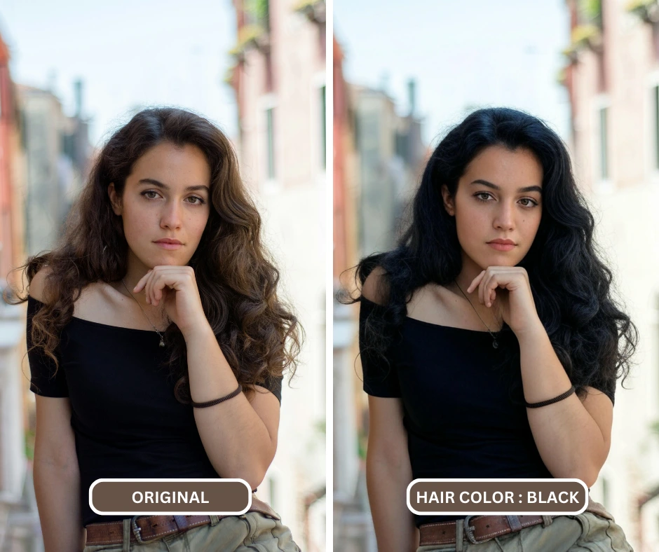 Young woman in black posing for a photograph