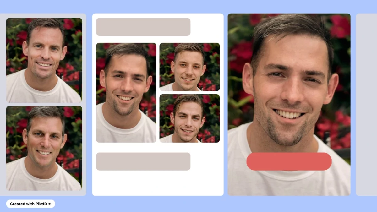 Usando PiktID como editor de intercambio de caras en una imagen de un hombre joven