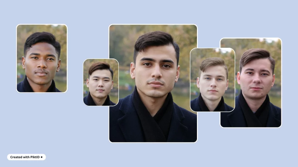 Realistic AI-generated image of a stylish man wearing a long black coat. The individual’s outfit and look are designed to match his face shape, emphasizing how AI fashion tools can customize wardrobe choices based on facial attributes and symmetry.