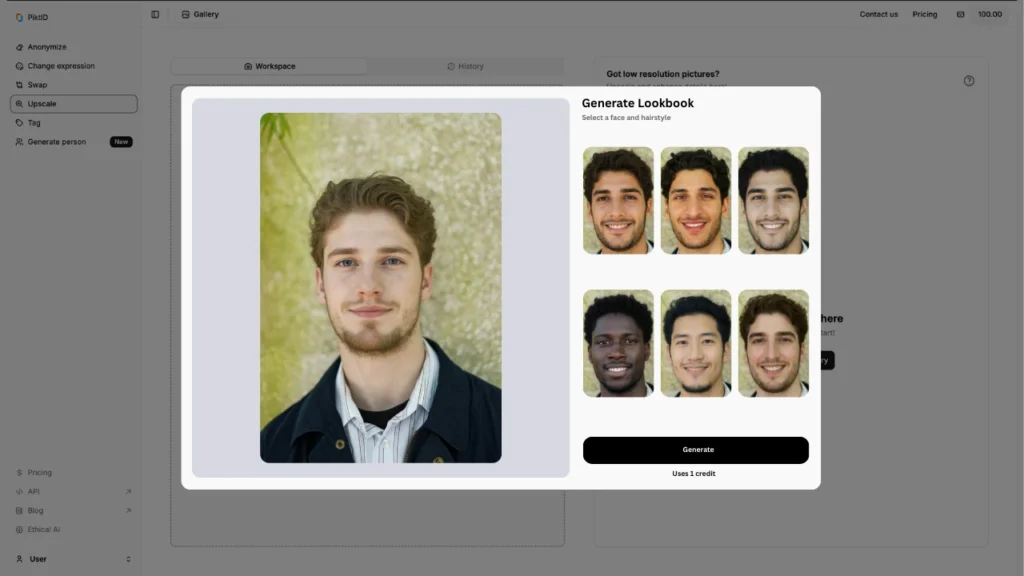 AI-generated lookbook featuring a male model with various face swaps, created using PiktID’s advanced face swap for fashion and modeling applications.