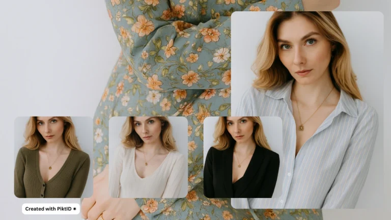 Modello di lookbook AI in primo piano con dettagli realistici, stile di moda moderno e presentazione di outfit digitali per campagne di moda virtuali.